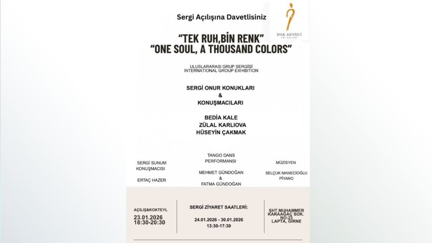 İpek Denizli Sanat Galerisi’nin “Tek Ruh, Bin Renk” adlı grup sergisi cuma günü açılacak