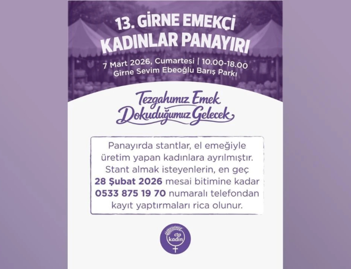 CTP Kadın Örgütü Girne İlçesi, “Emekçi Kadınlar Panayırı” düzenliyor