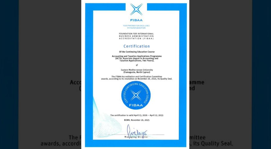 DAÜ Muhasebe ve Vergi Uygulamaları programlarına FIBAA’dan akreditasyon
