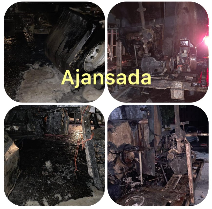 Küçük Kaymaklı’da Katran Tankerinde Yangın