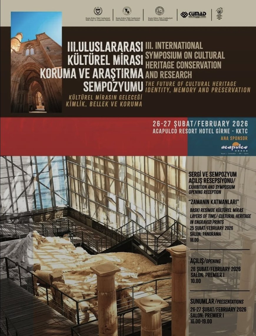 “3. Uluslararası Kültürel Mirası Koruma ve Araştırma Sempozyumu” 26-27 Şubat'ta yapılacak