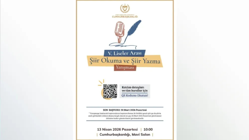 Cumhurbaşkanlığı “5. Liseler Arası Şiir Okuma ve Yazma Yarışması” düzenliyor