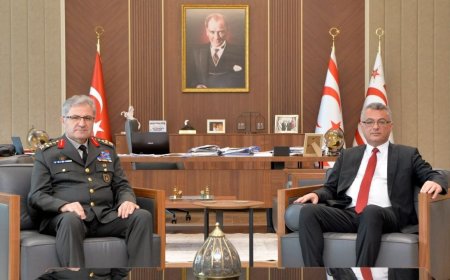 Cumhurbaşkanı Tufan Erhürman, Kara Kuvvetleri Komutanı Orgeneral Metin Tokel'i kabul etti