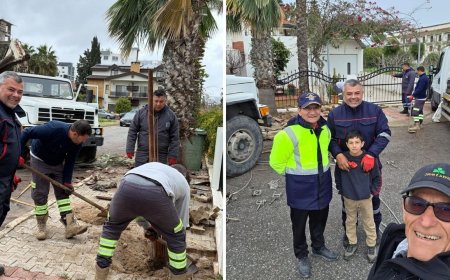 Başkan Katip Demir, personeli ile birlikte gün boyu çalışmalara katıldı