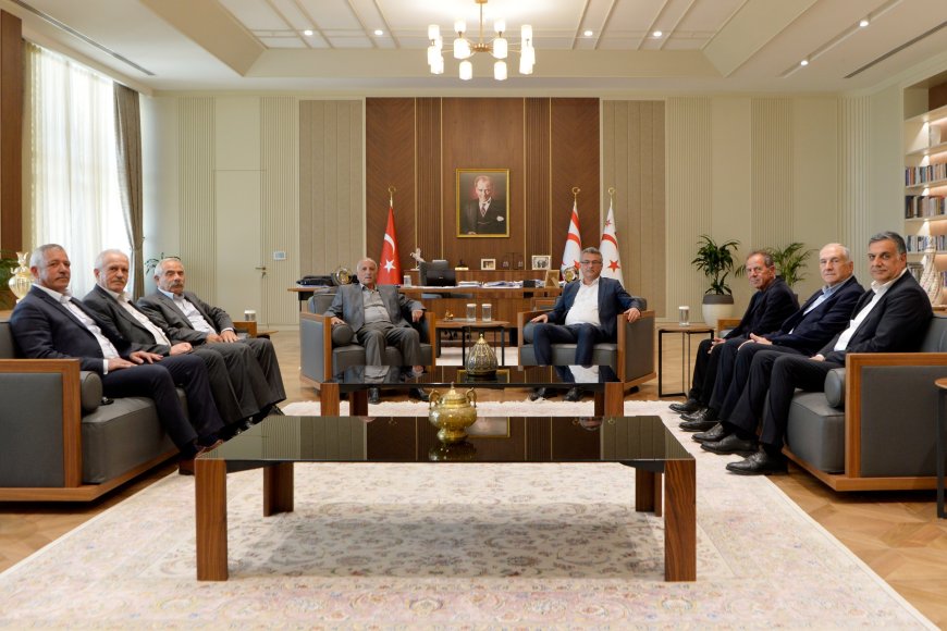 Cumhurbaşkanı Erhürman Kıbrıs Türk Belediye Başkanları Derneği heyetini kabul etti