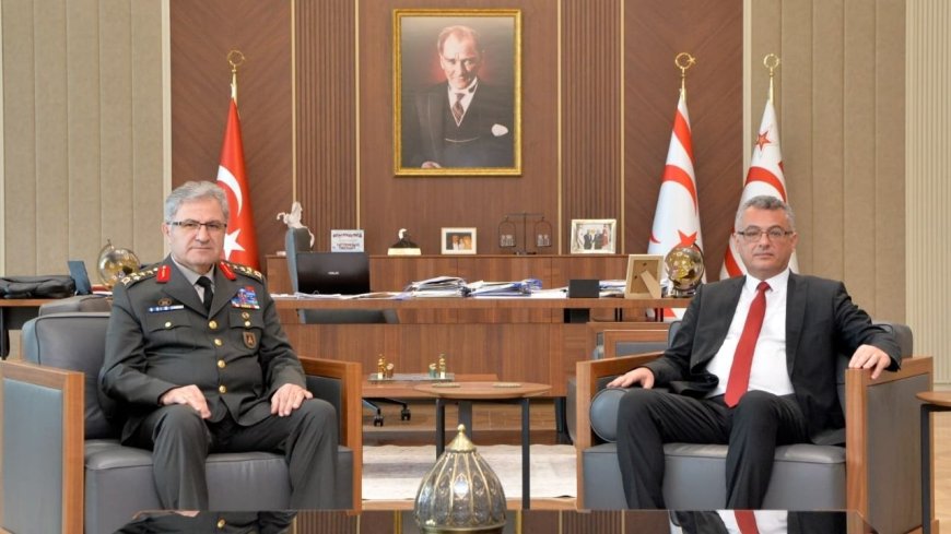 Cumhurbaşkanı Tufan Erhürman, Kara Kuvvetleri Komutanı Orgeneral Metin Tokel'i kabul etti
